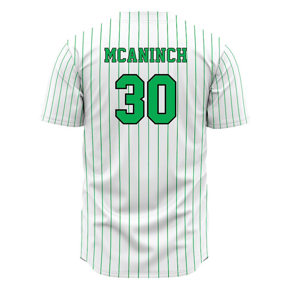 Marshall - NCAA Baseball : AJ McAninch - White Pinstripe Jersey