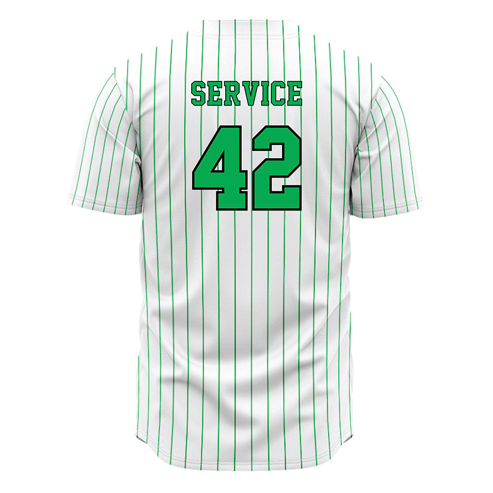 Marshall - NCAA Baseball : Oliver Service - White Pinstripe Jersey-1