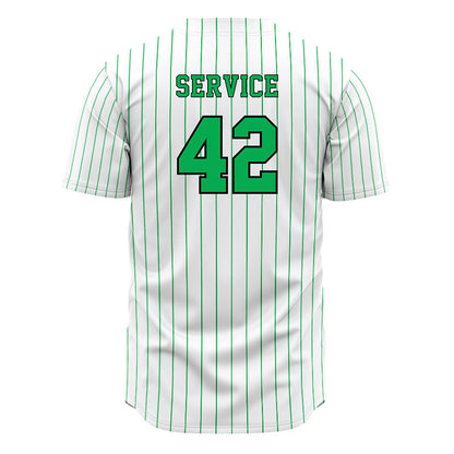 Marshall - NCAA Baseball : Oliver Service - White Pinstripe Jersey-1