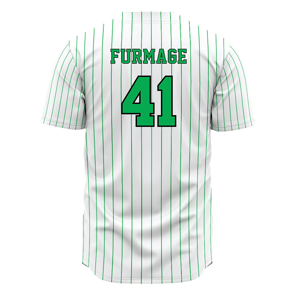 Marshall - NCAA Baseball : Caleb Furmage - White Pinstripe Jersey