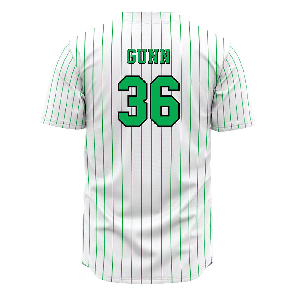 Marshall - NCAA Baseball : Davis Gunn - White Pinstripe Jersey