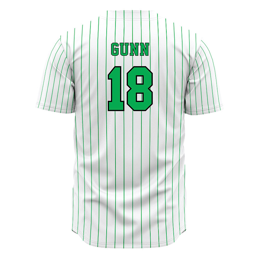 Marshall - NCAA Baseball : Davis Gunn - White Pinstripe Jersey-1