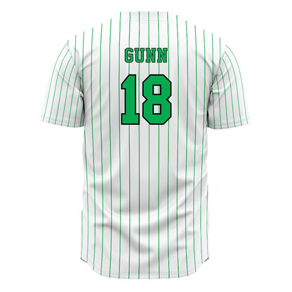 Marshall - NCAA Baseball : Davis Gunn - White Pinstripe Jersey-1