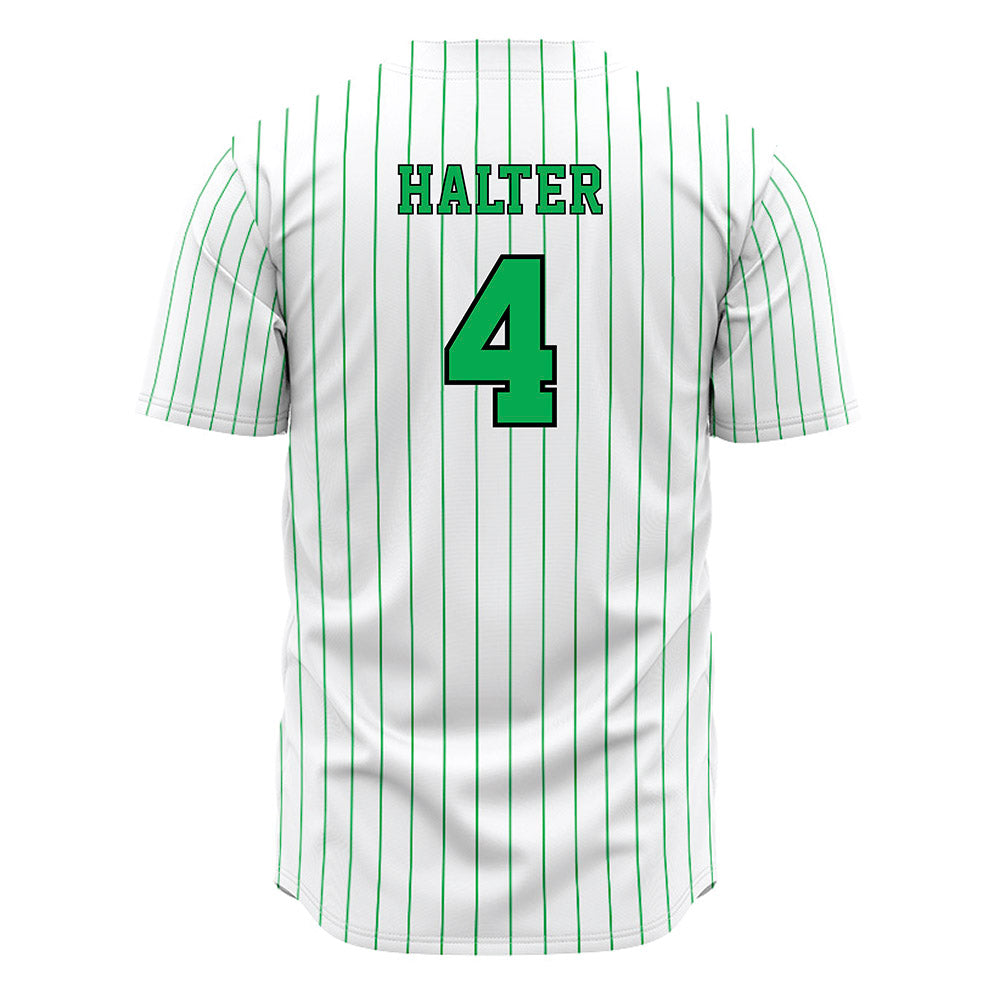 Marshall - NCAA Baseball : Franklin Halter - White Pinstripe Jersey-1