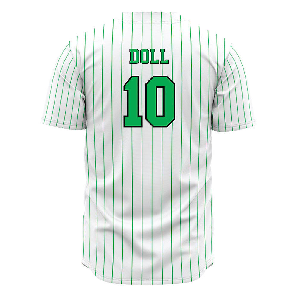 Marshall - NCAA Baseball : Landen Doll - White Pinstripe Jersey-1