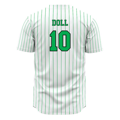 Marshall - NCAA Baseball : Landen Doll - White Pinstripe Jersey-1