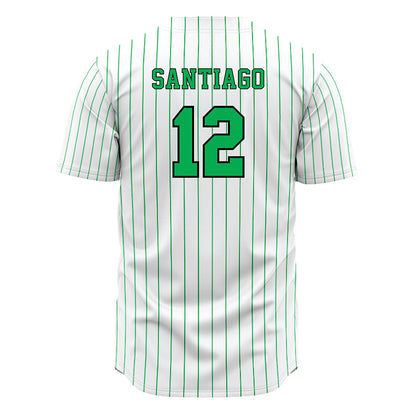 Marshall - NCAA Baseball : Angel Santiago - White Pinstripe Jersey