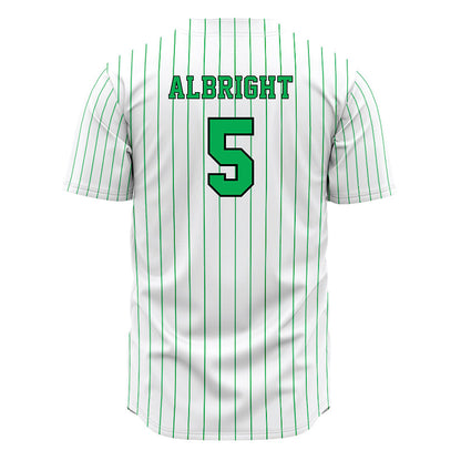 Marshall - NCAA Baseball : Blaine Albright - White Pinstripe Jersey-1