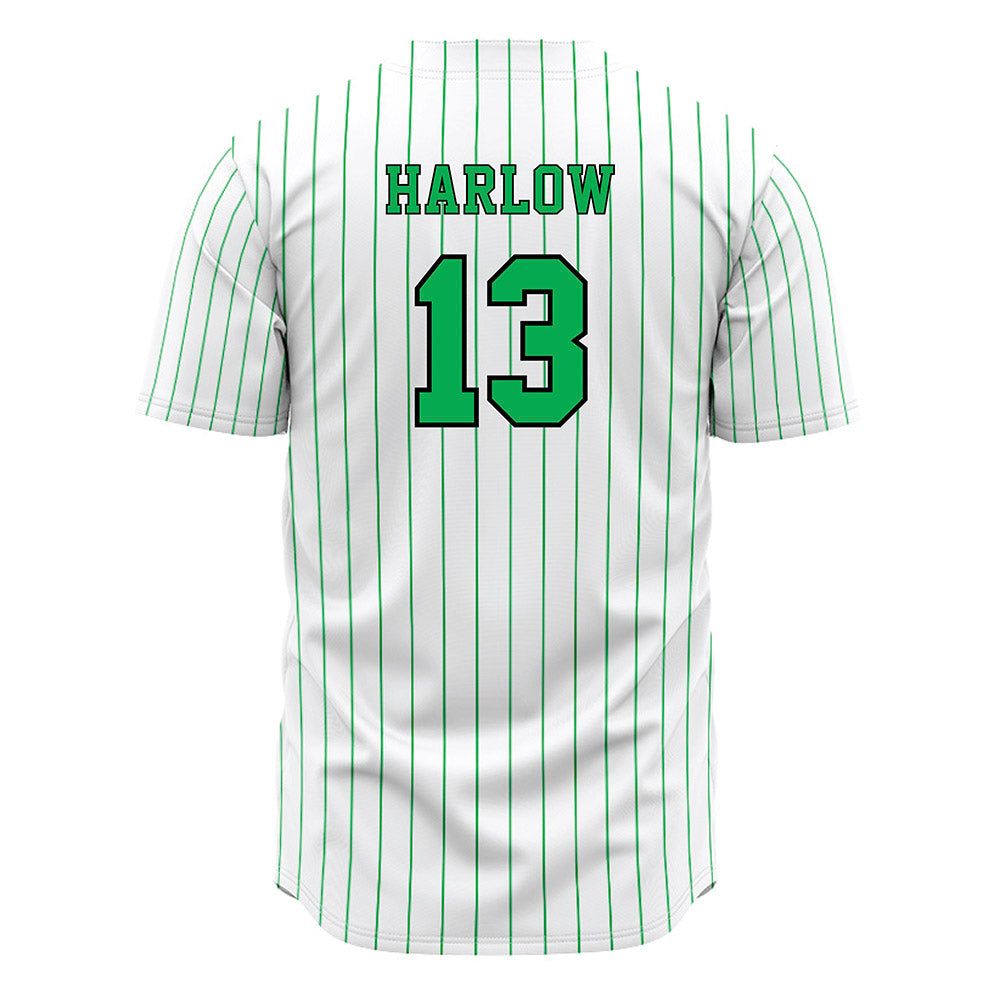 Marshall - NCAA Baseball : Andrew Harlow - White Pinstripe Jersey-1