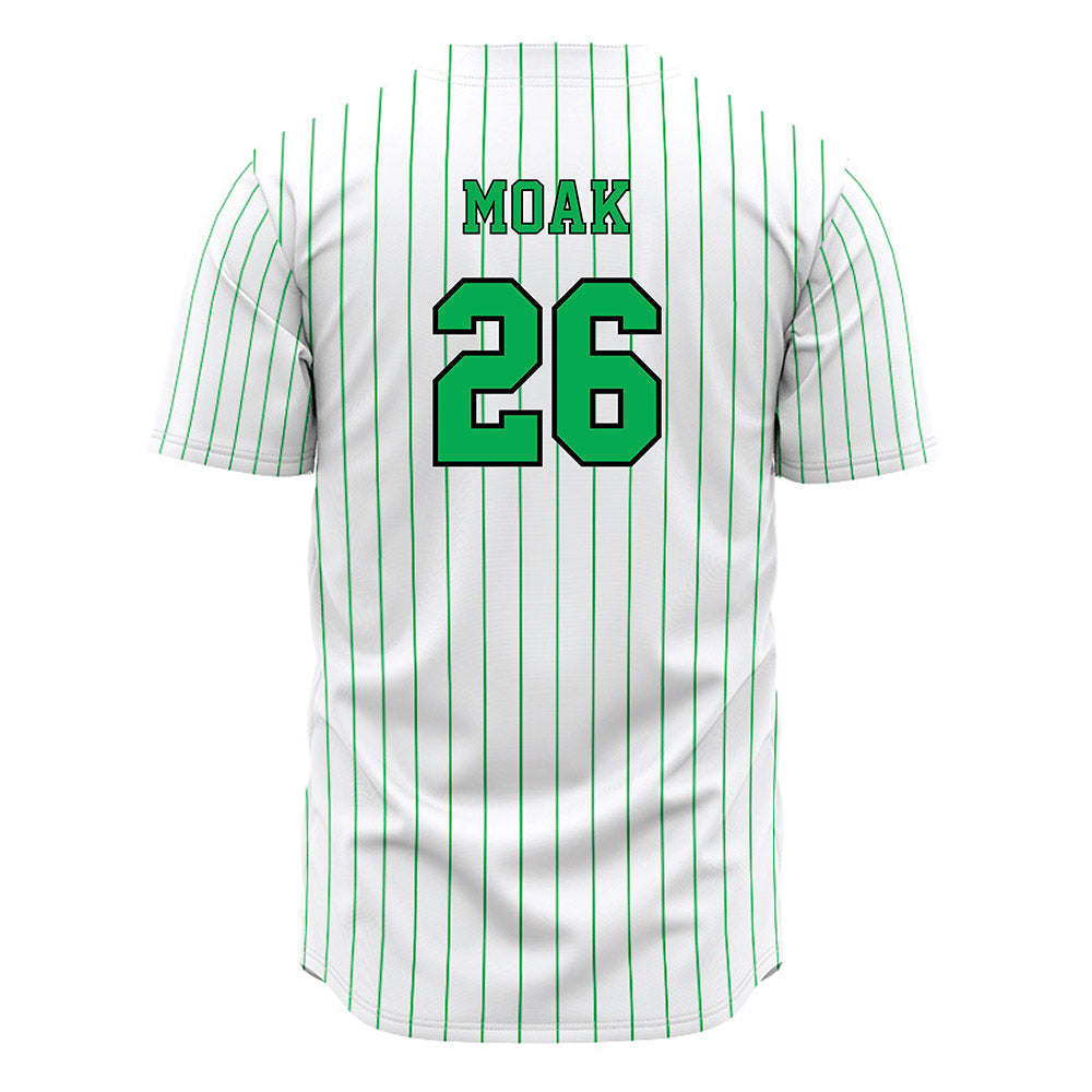 Marshall - NCAA Baseball : Clint Moak - White Pinstripe Jersey