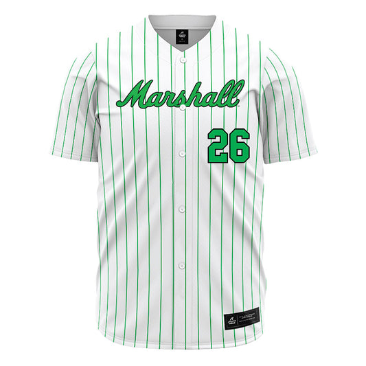 Marshall - NCAA Baseball : Clint Moak - White Pinstripe Jersey