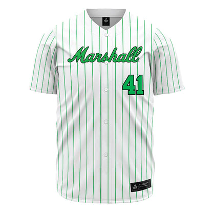 Marshall - NCAA Baseball : Caleb Furmage - White Pinstripe Jersey