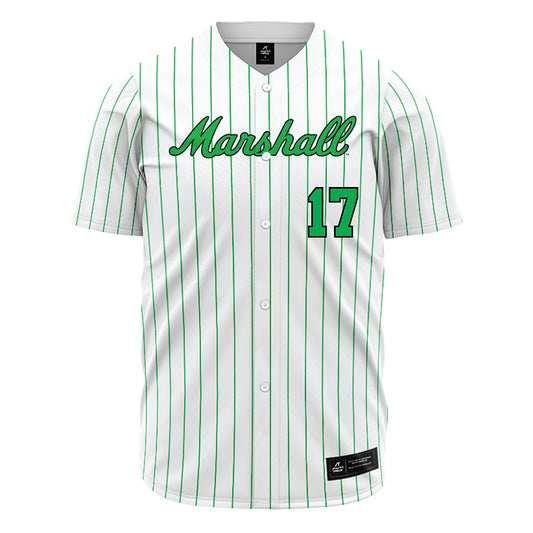 Marshall - NCAA Baseball : Mason Onate - White Pinstripe Jersey-0