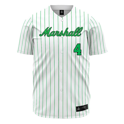 Marshall - NCAA Baseball : Franklin Halter - White Pinstripe Jersey-0