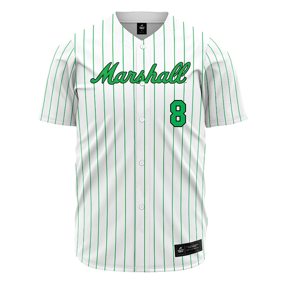 Marshall - NCAA Baseball : Bryce Blevins Blevins - White Pinstripe Jersey-0