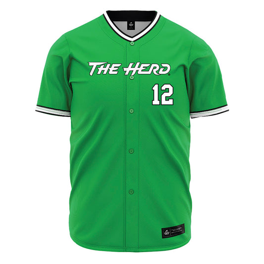 Marshall - NCAA Baseball : Angel Santiago - Green Jersey