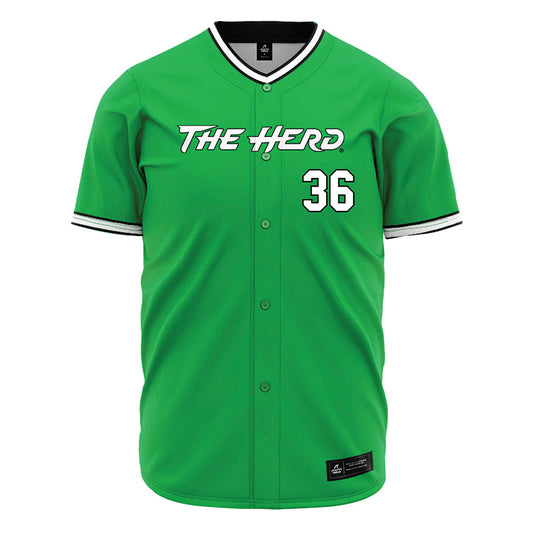 Marshall - NCAA Baseball : Davis Gunn - Green Jersey