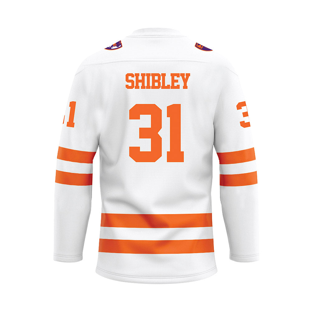 HWS - NCAA Men's Ice Hockey : Connor Shibley - White Hockey Jersey-1
