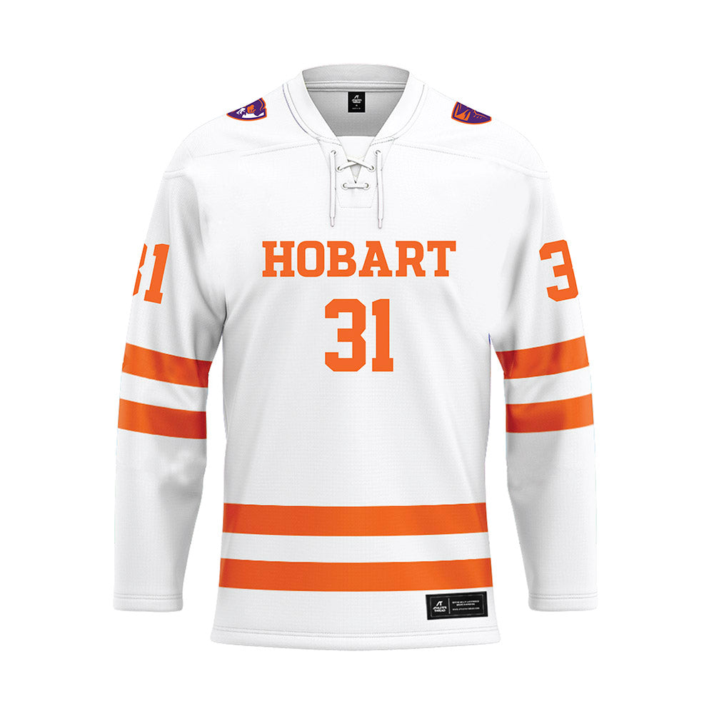 HWS - NCAA Men's Ice Hockey : Connor Shibley - White Hockey Jersey-0