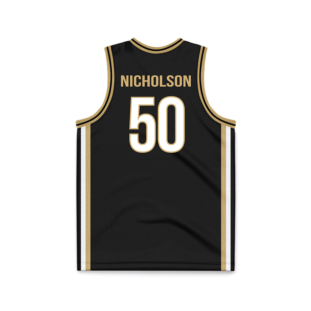 Vanderbilt - NCAA Men's Basketball : Mason Nicholson - Black Basketball Jersey-1