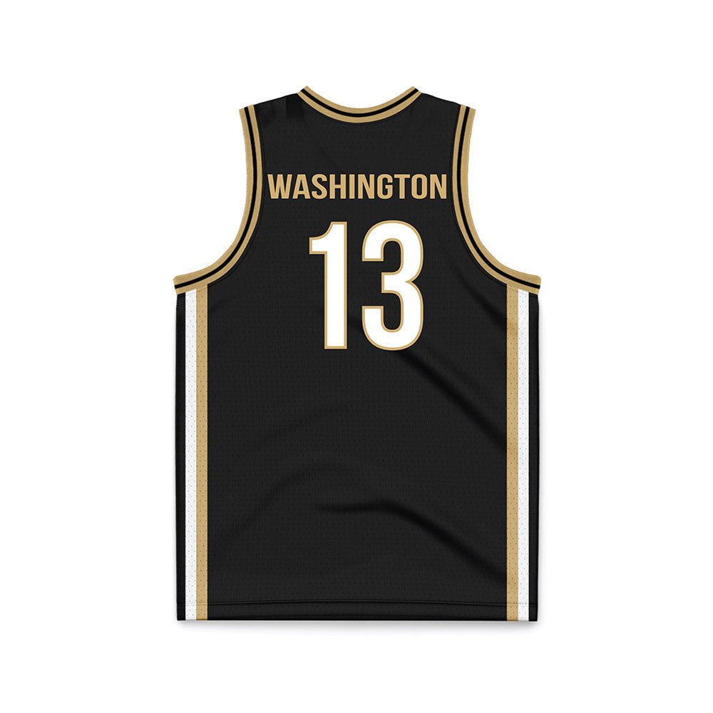 Vanderbilt - NCAA Men's Basketball : Jalen Washington - Black Basketball Jersey-1