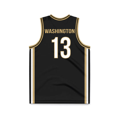Vanderbilt - NCAA Men's Basketball : Jalen Washington - Black Basketball Jersey-1