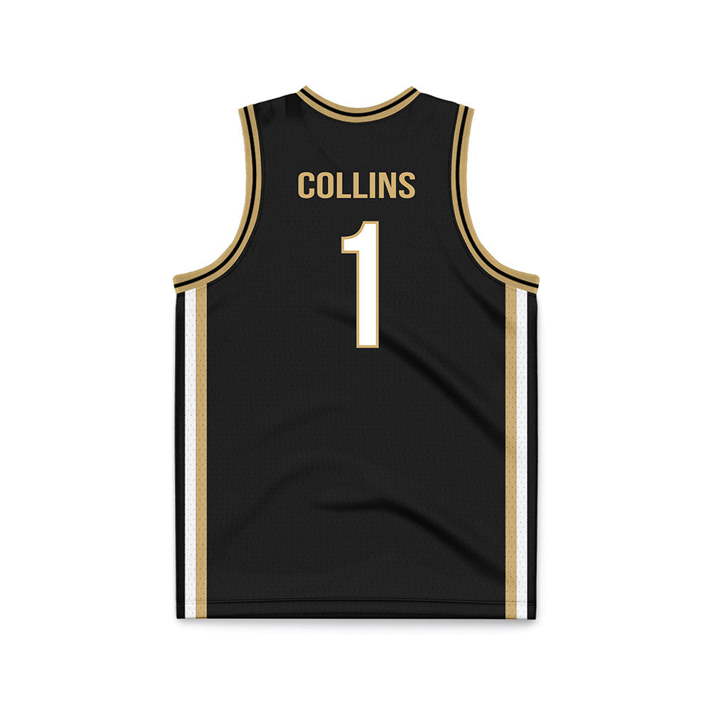 Vanderbilt - NCAA Men's Basketball : Frankie Collins - Black Basketball Jersey-1