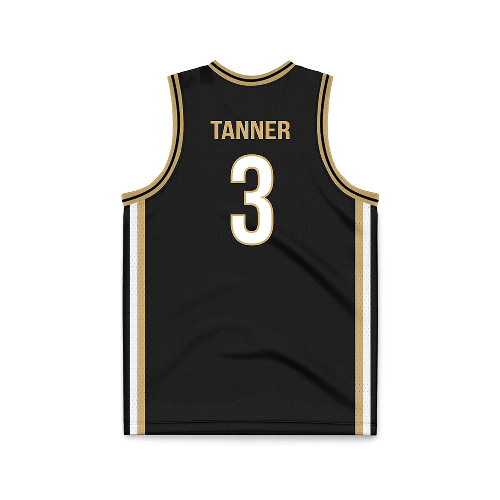 Vanderbilt - NCAA Men's Basketball : Tyler Tanner - Black Basketball Jersey-1