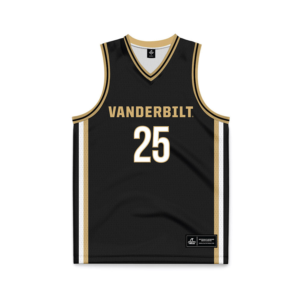 Vanderbilt - NCAA Men's Basketball : Miles Keeffe - Black Basketball Jersey-0