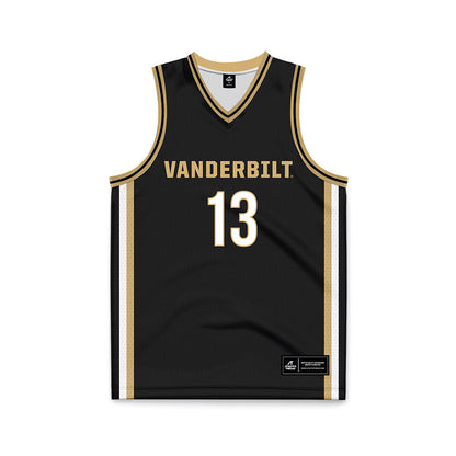 Vanderbilt - NCAA Men's Basketball : Jalen Washington - Black Basketball Jersey-0