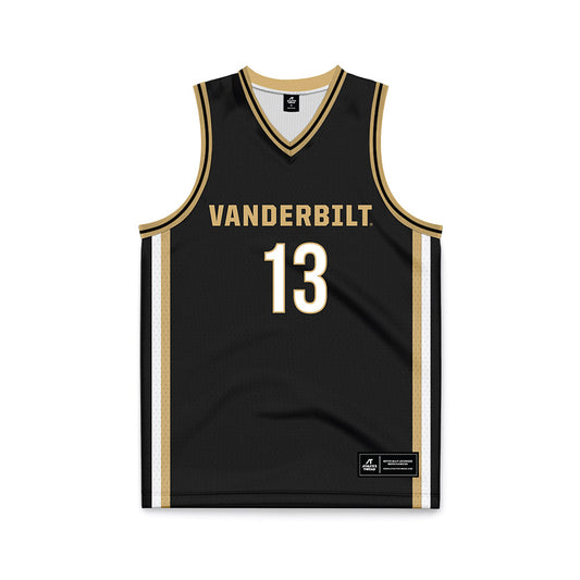 Vanderbilt - NCAA Men's Basketball : Jalen Washington - Black Basketball Jersey-0
