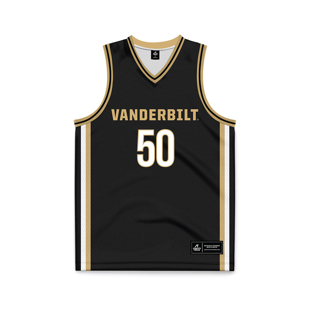 Vanderbilt - NCAA Men's Basketball : Mason Nicholson - Black Basketball Jersey-0