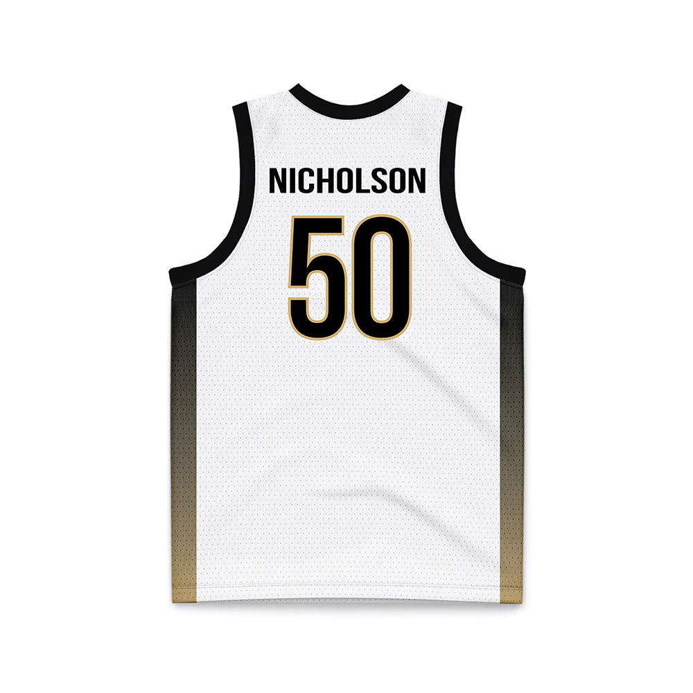 Vanderbilt - NCAA Men's Basketball : Mason Nicholson - White Basketball Jersey-1