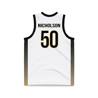 Vanderbilt - NCAA Men's Basketball : Mason Nicholson - White Basketball Jersey-1