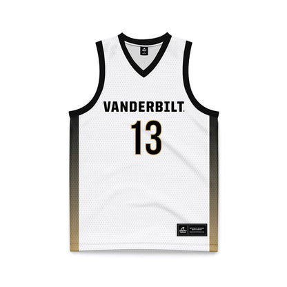 Vanderbilt - NCAA Men's Basketball : Jalen Washington - White Basketball Jersey-0