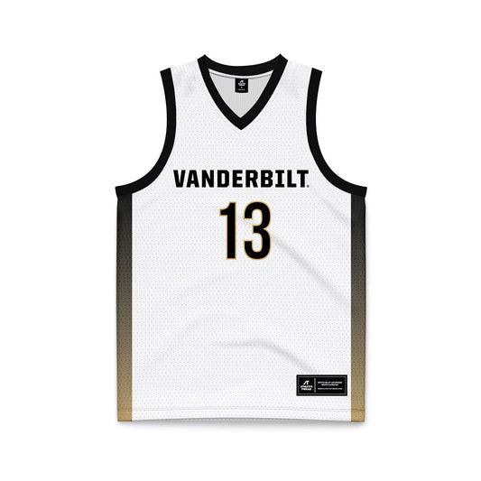 Vanderbilt - NCAA Men's Basketball : Jalen Washington - White Basketball Jersey-0