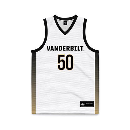 Vanderbilt - NCAA Men's Basketball : Mason Nicholson - White Basketball Jersey-0