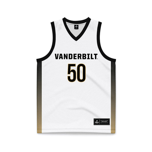 Vanderbilt - NCAA Men's Basketball : Mason Nicholson - White Basketball Jersey-0