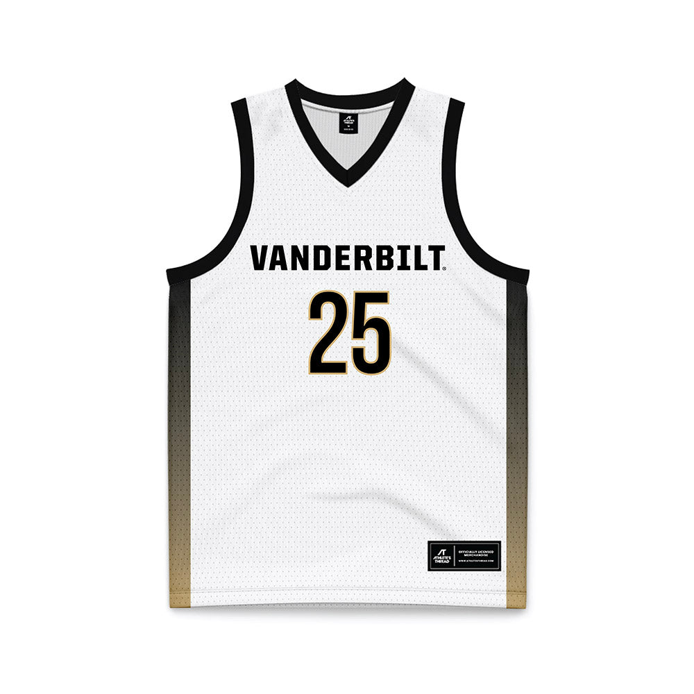 Vanderbilt - NCAA Men's Basketball : Miles Keeffe - White Basketball Jersey-0