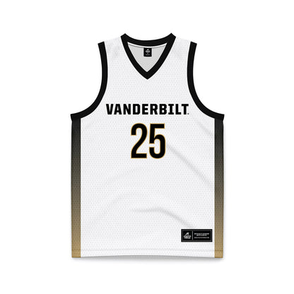Vanderbilt - NCAA Men's Basketball : Miles Keeffe - White Basketball Jersey-0