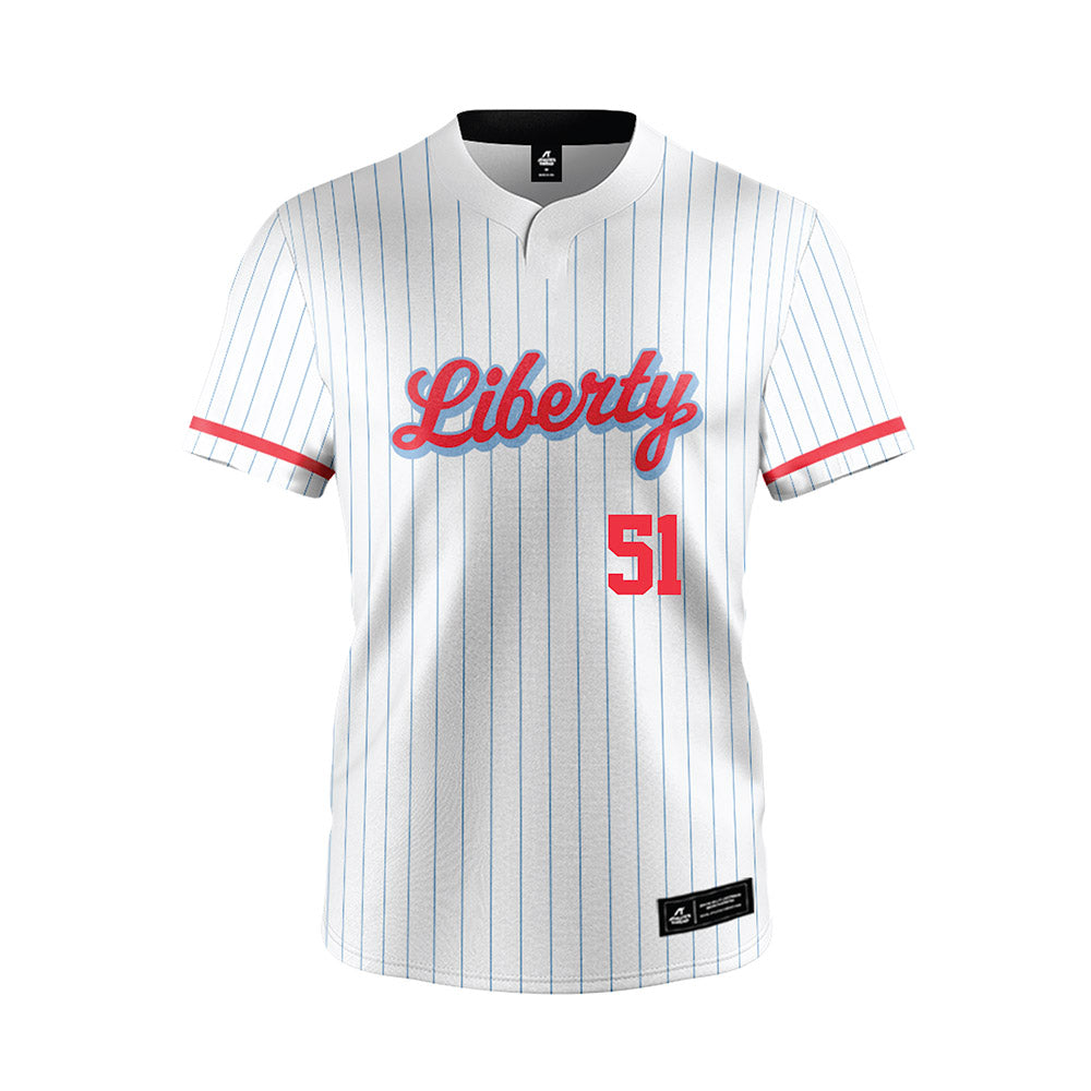 Liberty - NCAA Softball : Paige Bachman - White Pinstripe Jersey-0