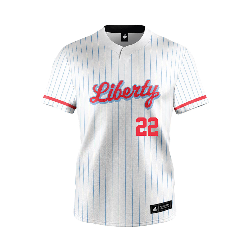 Liberty - NCAA Softball : Camden Anders - White Pinstripe Jersey-0