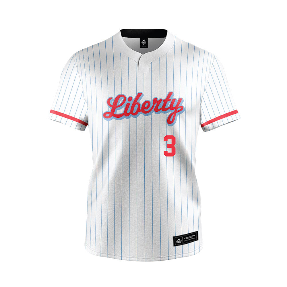 Liberty - NCAA Softball : Danner Allen - White Pinstripe Jersey-0