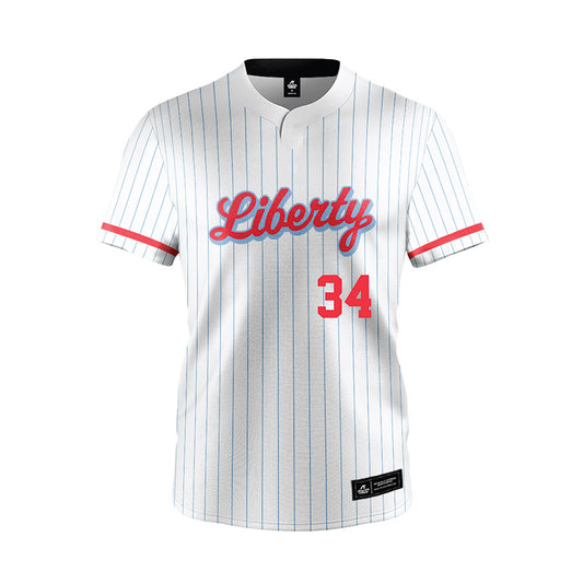 Liberty - NCAA Softball : Haley McManus - White Pinstripe Jersey-0