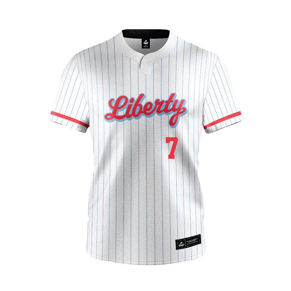 Liberty - NCAA Softball : Aubrey Fulcher - White Pinstripe Jersey-0