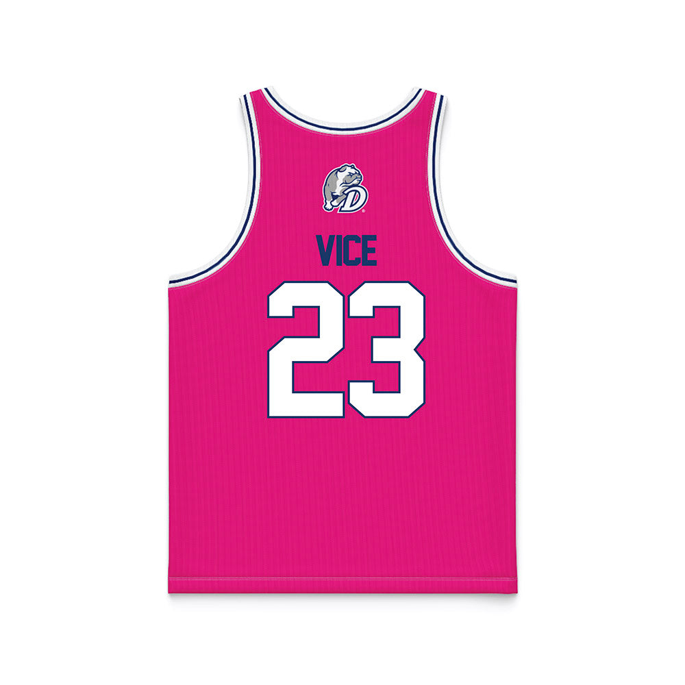 Drake - NCAA Women's Basketball : Quinn Vice - Pink Basketball Jersey-1