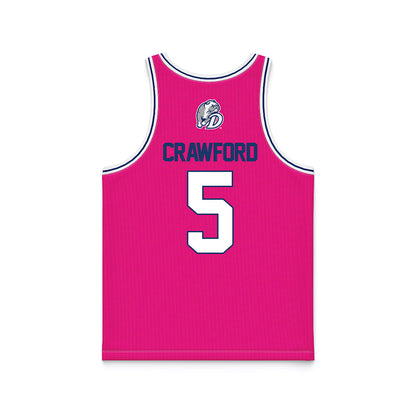 Drake - NCAA Women's Basketball : Mya Crawford - Pink Basketball Jersey-1