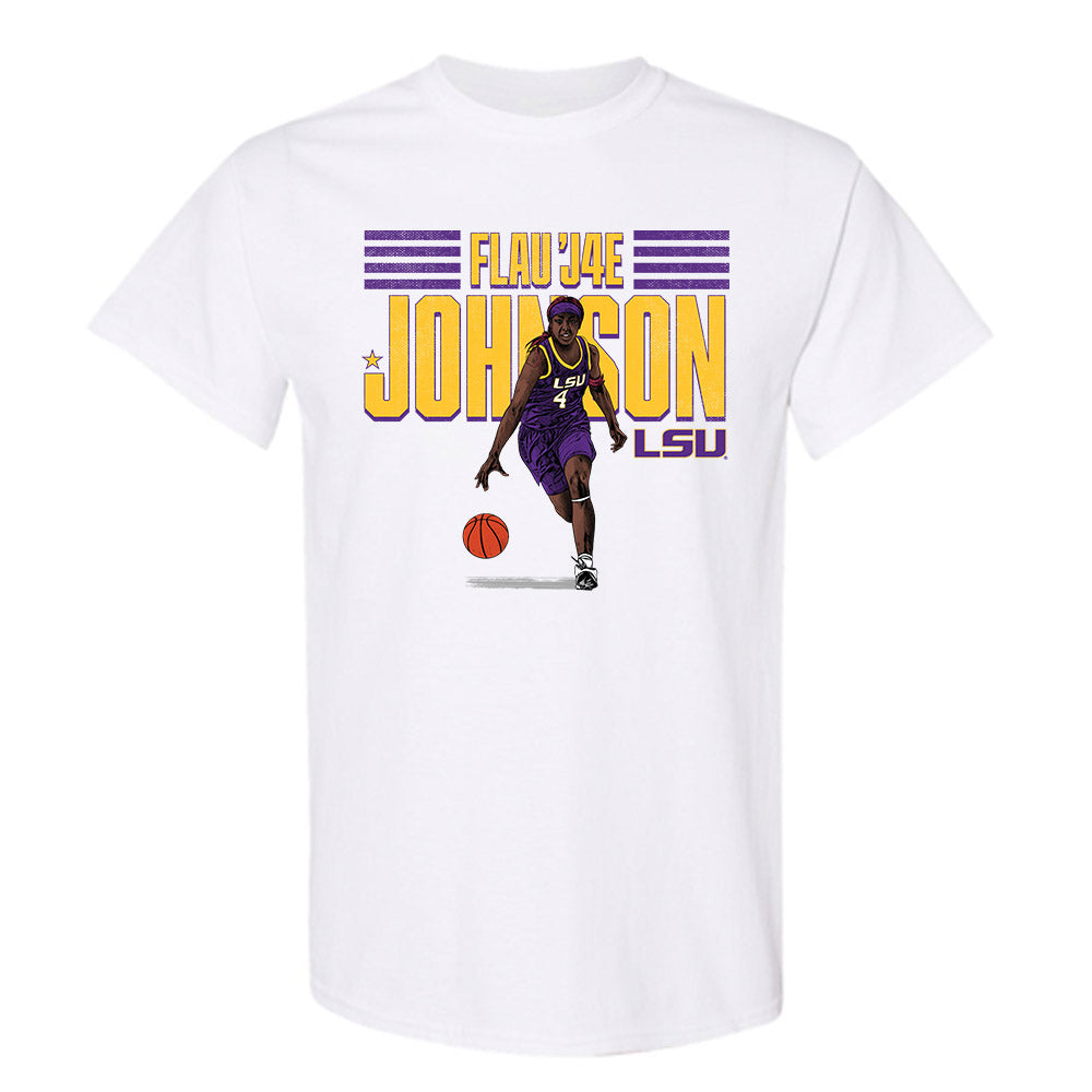 LSU - NCAA Women's Basketball : Flaujae Johnson - T-Shirt Individual Caricature