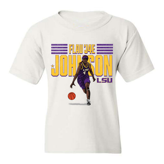 LSU - NCAA Women's Basketball : Flaujae Johnson - Youth T-Shirt Individual Caricature