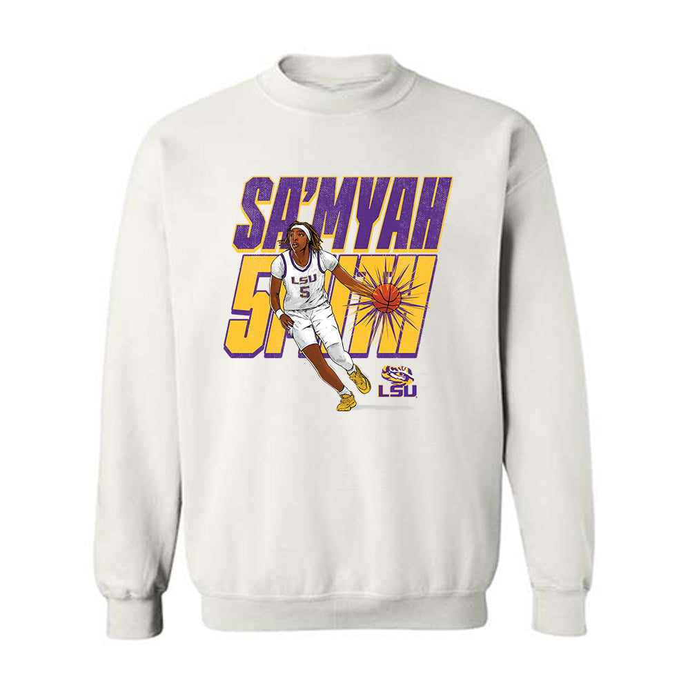 LSU - NCAA Women's Basketball : Sa'Myah Smith - Crewneck Sweatshirt Individual Caricature